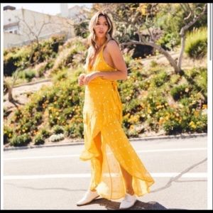 NEW Beach Riot Yellow Daisy Floral Wrap Dress